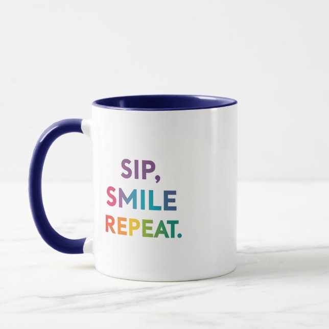 Tasse Combo « Sip, Smile, Repeat » 330 ml (Gauche)