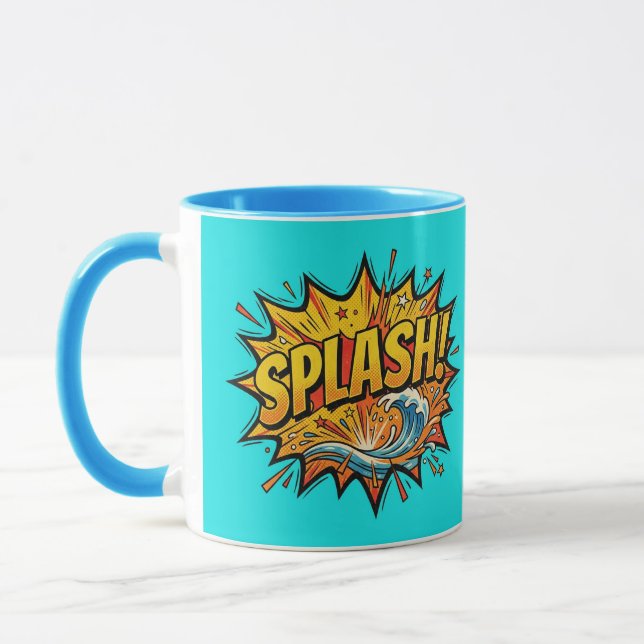 Tasse Combo SPLASH Bande Dessinée Bleu Clair (Gauche)