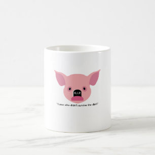 Tasse conceptuelle drôle de café avec un cochon