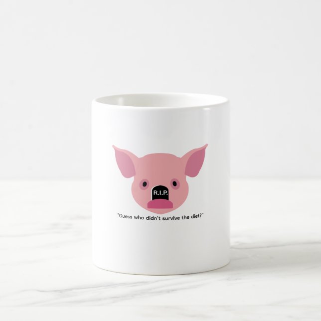 Tasse conceptuelle drôle de café avec un cochon (Centre)