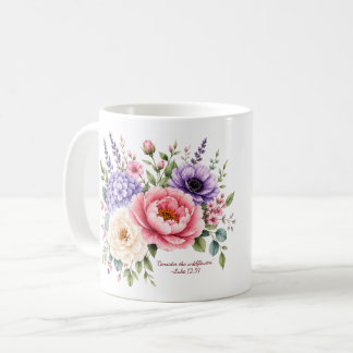 Tasse Considérez les Fleurs Sauvages Luc 12:27