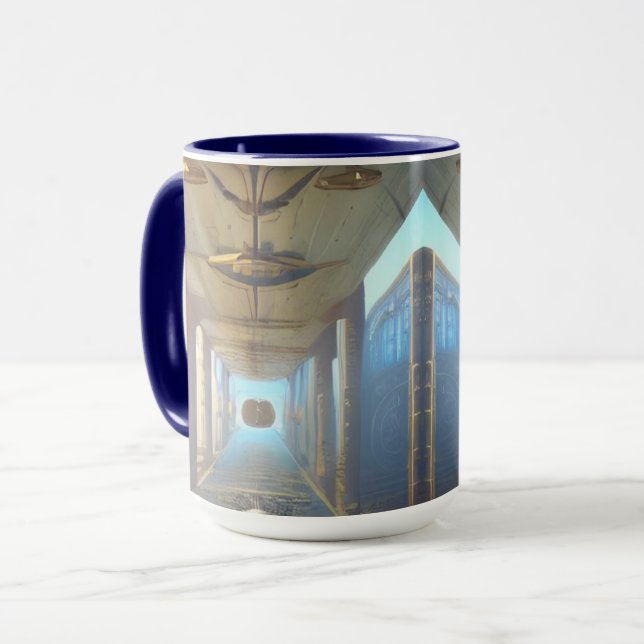 Tasse Corridor Vault Steampunk SciFi (Devant gauche)