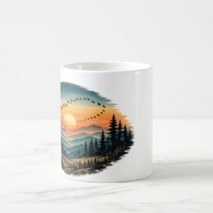 Tasse Coucher de soleil Forêt Rétro Coucher de s
