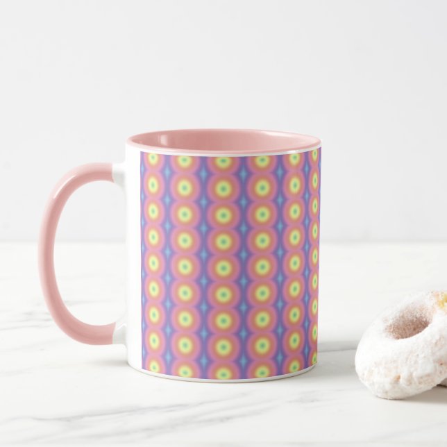 Tasse - Couleurs de l'arc-en-ciel en cercles (Avec donut)