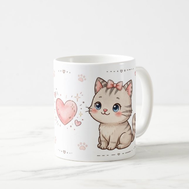 Tasse Couple de Chats Mignons (Devant droit)