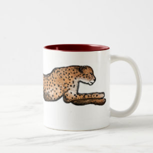 Tasse courante d'art de guépard