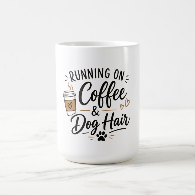 Tasse Courir au Café et aux Poils de Chien (Centre)