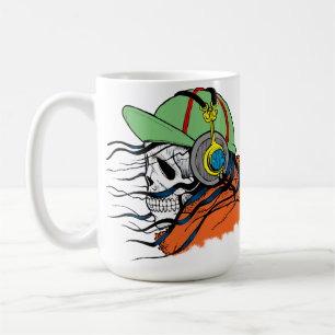Tasse Crâne, Casque audio, Sweat à capuche, cheveu