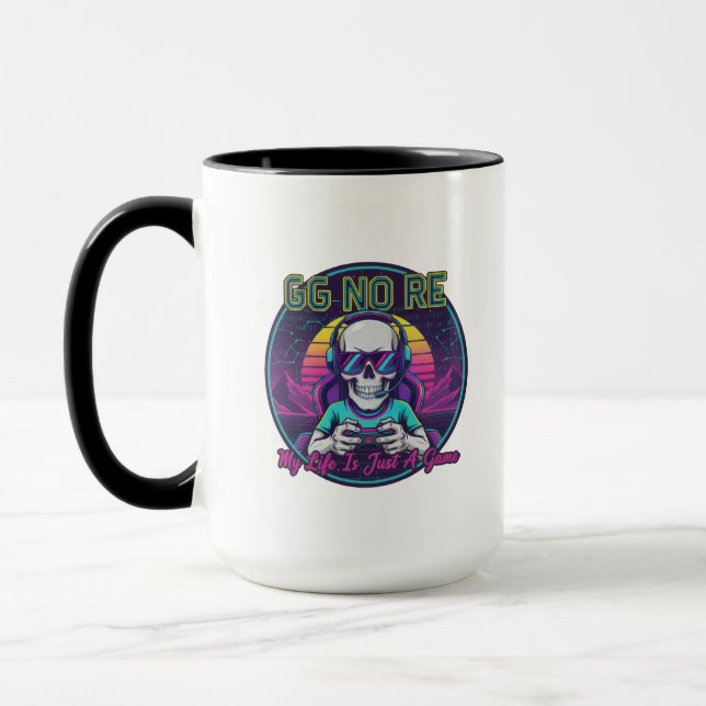Tasse crâne de gamer GG No Re (Gauche)