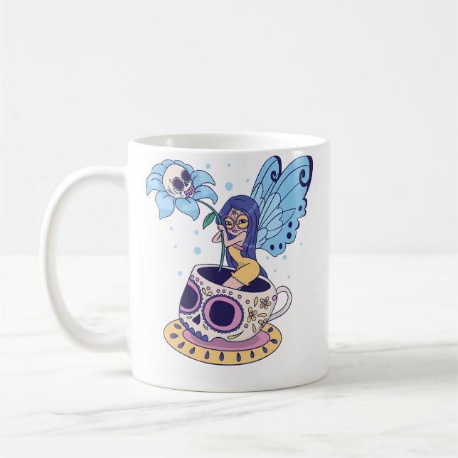 Tasse Crâne de Sucre de Fée Théière Papillon Sorci (Gauche)
