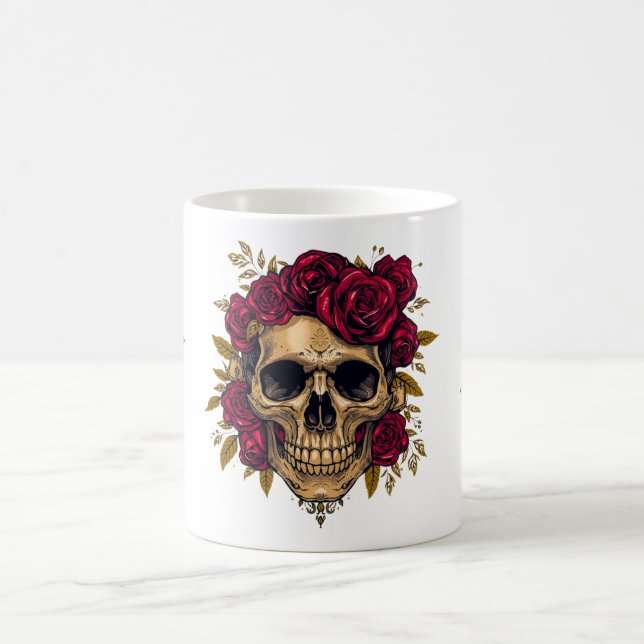 Tasse Crâne Glam | Tasse Élégante d'Halloween Goth (Centre)