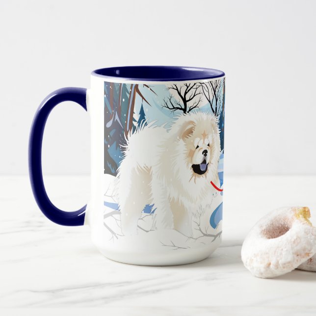 Tasse Cream Chow DE L'AUTRE CÔTÉ DE LA RIVIÈRE (Avec donut)