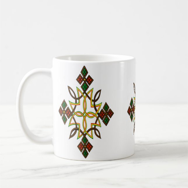 Tasse croisée éthiopienne classique de motif (Gauche)