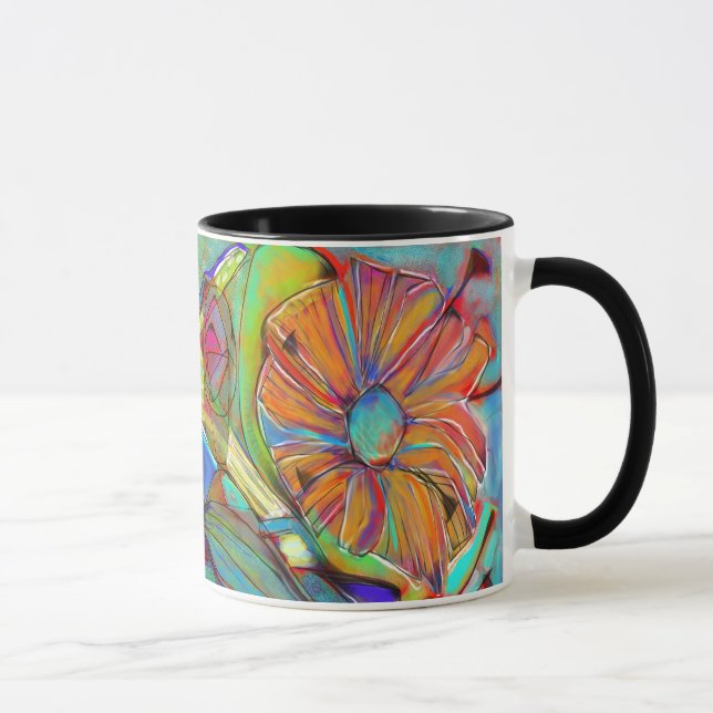 Tasse cubiste abstraite de fleur (Droite)