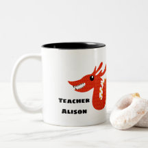 Tasse customisée de professeur avec le dragon