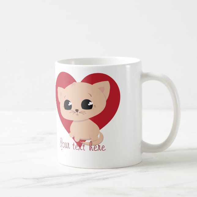 Tasse customisée mignonne de chaton (Droite)