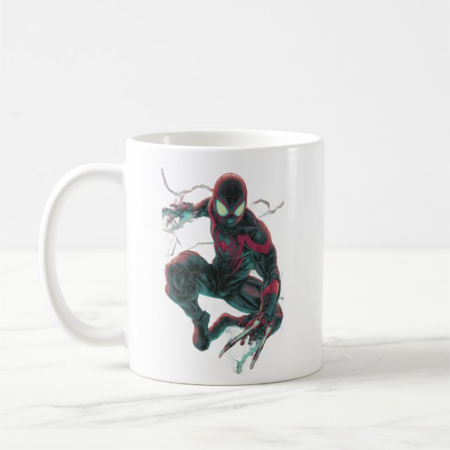 Tasse Cyberpunk Araignée Néon Géométrique Codeur C (Gauche)