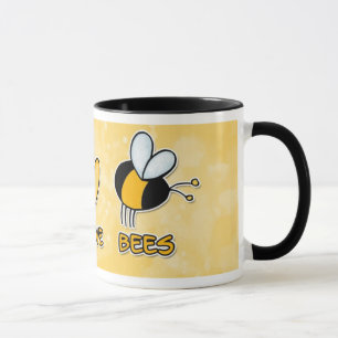 tasse d'abeilles d'amour de paix