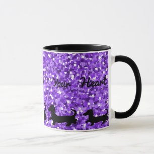 Tasse Dachshund Doxie Cadeau Silhouette de chien w