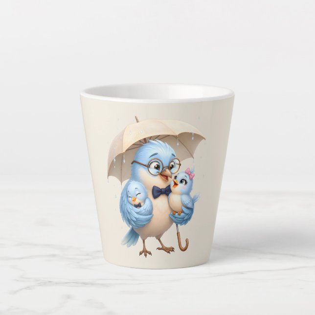 Tasse Daddy Bird Latte Cadeau Fête des Pères (Devant)