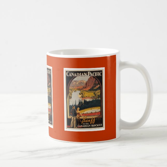 Tasse d'affiche de voyage des Rocheuses de (Droite)