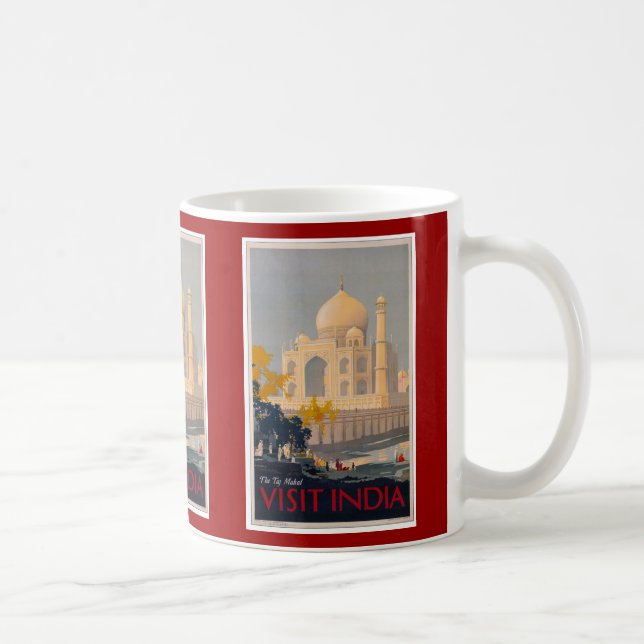 Tasse d'affiche du Taj Mahal - Inde de visite (Droite)