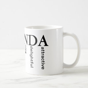 Tasse d'Amanda avec des mots pour chaque lettre