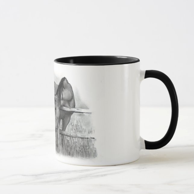 TASSE D'AMANT DE CHEVAL D'ART DE CRAYON (Droite)