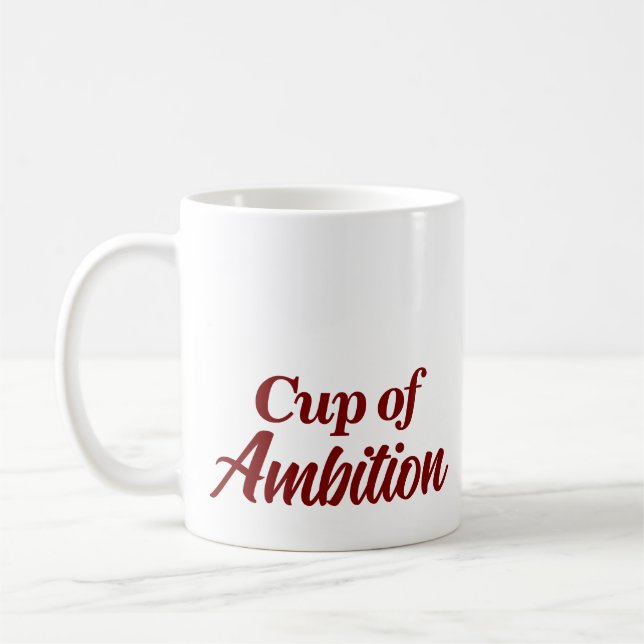 Tasse d'ambition de nom personnalisé stylée modern (Gauche)
