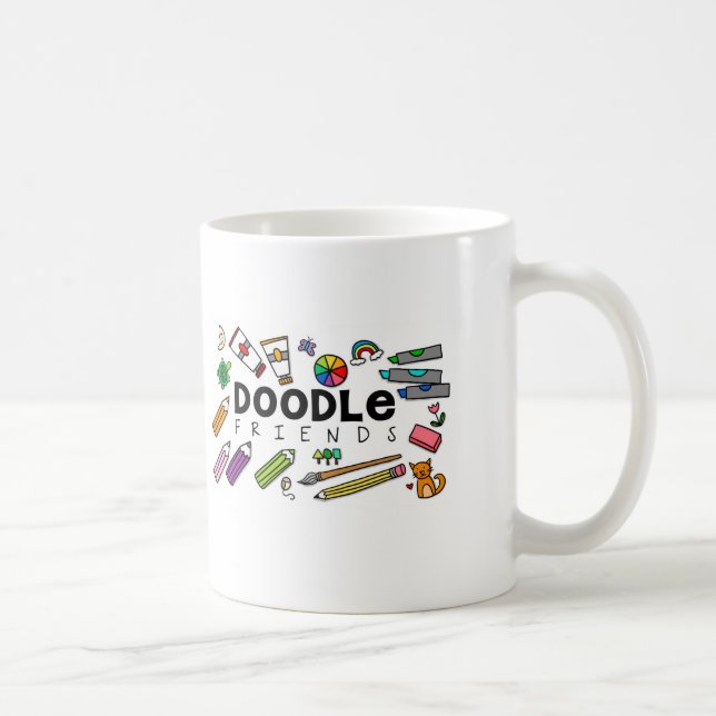 Tasse d'amis de griffonnage (avec des (Droite)
