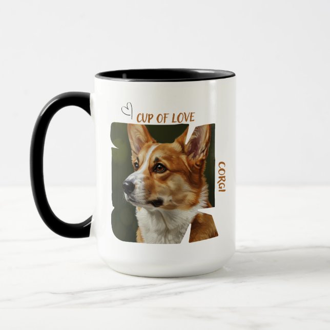 Tasse d'amour Amateur de chiens Mug à café 15oz (Gauche)