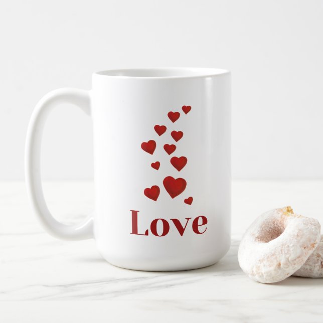 Tasse d'AMOUR avec des cœurs. (Avec donut)
