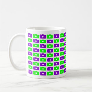 Tasse d'amour d'appareil-photo (vert et pourpre)