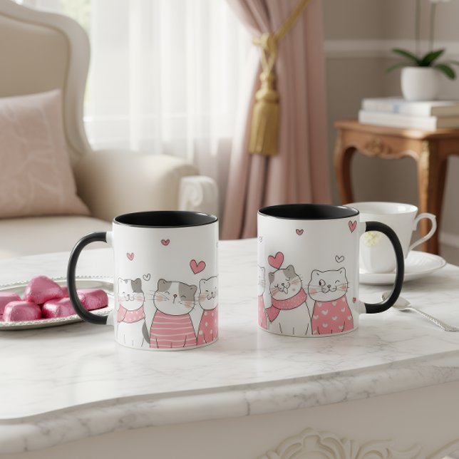 Tasse d'amour de chat mignon Chats adorables avec  (Créateur téléchargé)