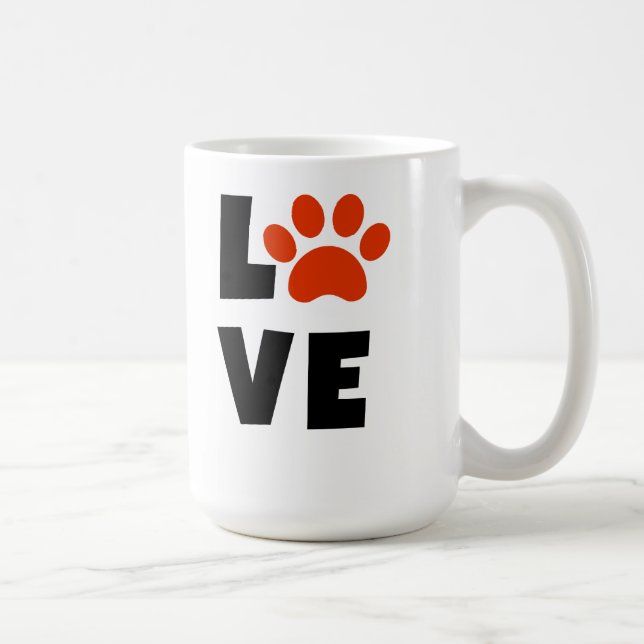 Tasse d'amour de Saint-Valentin de Pawprint (Droite)