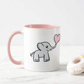 Tasse d'amour d'éléphant - rose