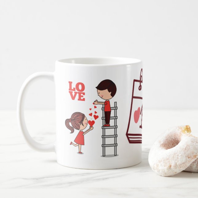 Tasse d'amour, mug de la Saint-Valentin  (Avec donut)