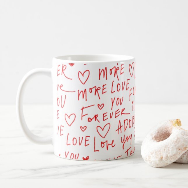 Tasse d'amour, mug de la Saint-Valentin  (Avec donut)