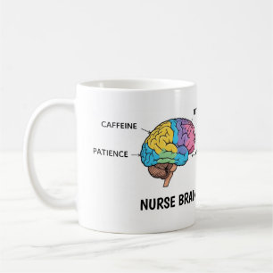 Tasse d'anatomie cérébrale d'infirmière drôle et s