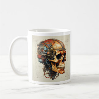 Tasse d'anatomie humaine du crâne vintage