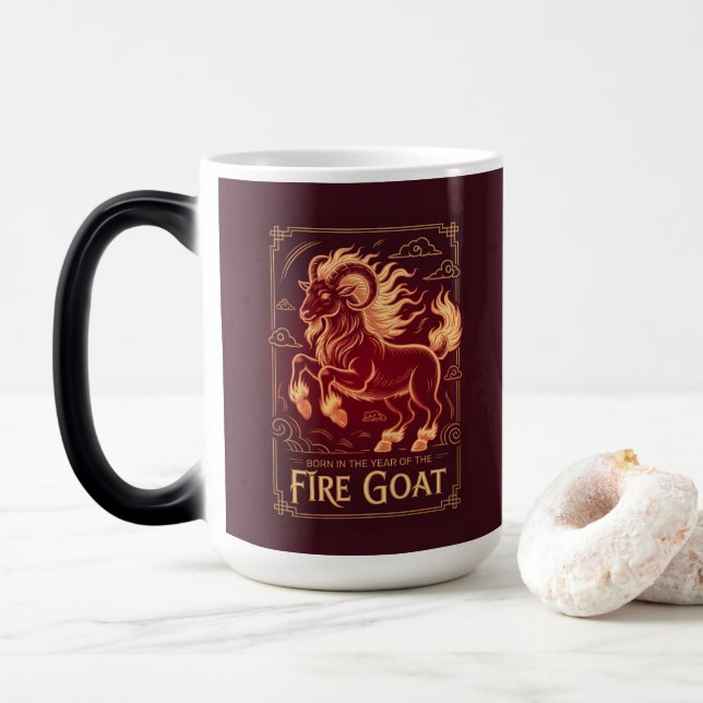 Tasse d'anniversaire Chèvre de Feu 2027 (Avec donut)
