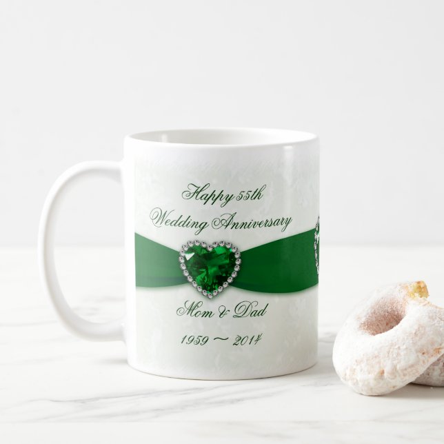 Tasse d'anniversaire de mariage de damassé (Avec donut)