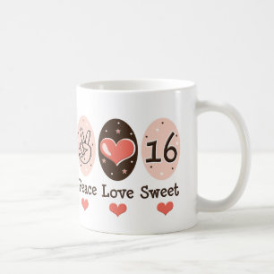 Tasse d'anniversaire de sweet sixteen d'amour de