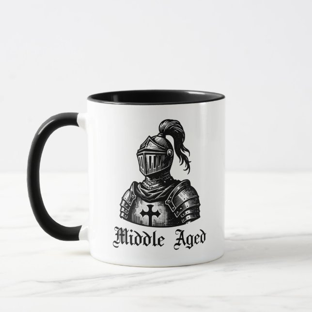 Tasse d'anniversaire drôle de chevalier médiéval d (Gauche)