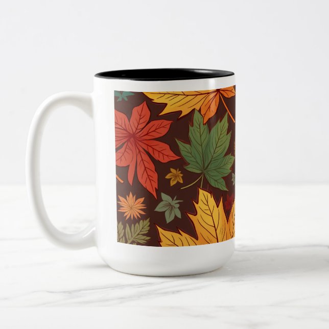 tasse dans les feuilles d'automne (Gauche)