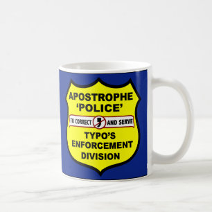 Tasse d'apostrophe de police de grammaire