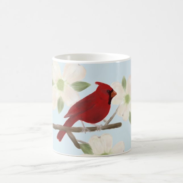 Tasse d'aquarelle de cardinal et de cornouiller (Centre)