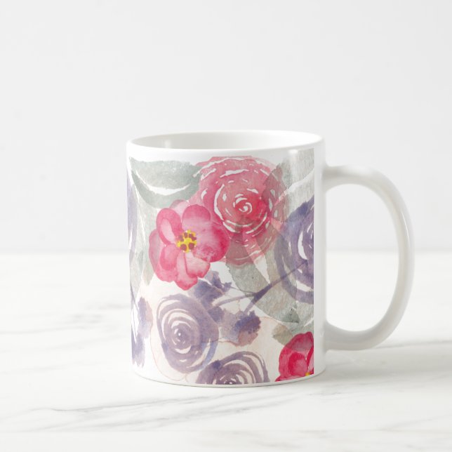 Tasse d'aquarelle de fleur (Droite)