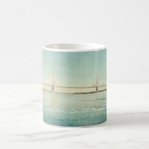 Tasse d'aquarelle de pont de Charleston la