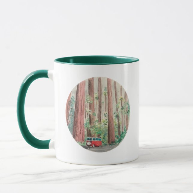 Tasse d'aquarelle de séquoias (Gauche)